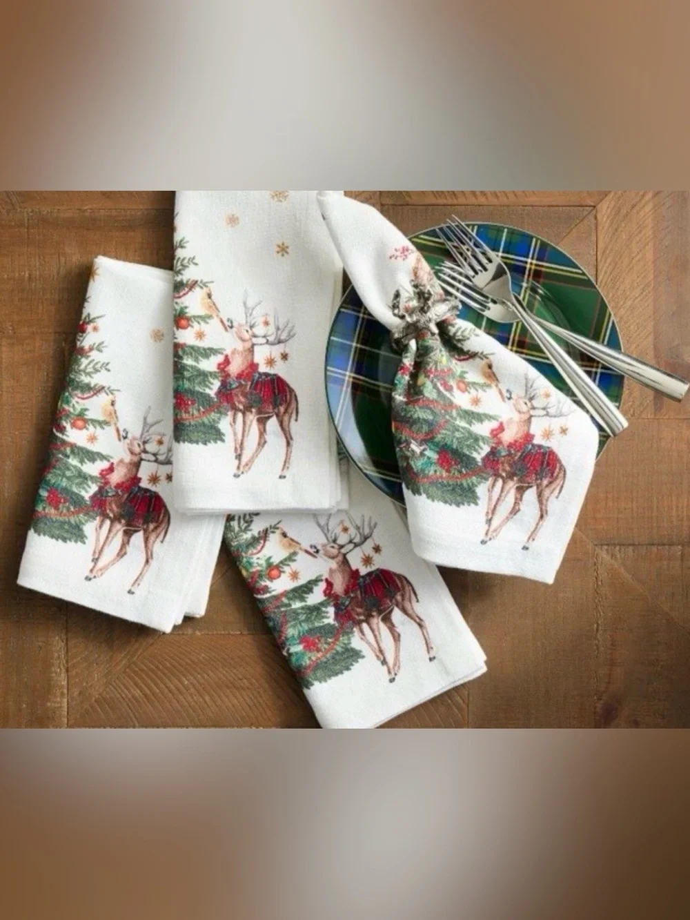 Pottery Barn Enchanted Forest Cotton Twill Napkins ~  ( Set of 4 )